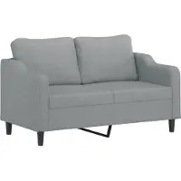 vidaXL Canapé à 2 places Gris clair 140 cm Tissu