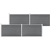 vidaXL Clôture de jardin WPC 699x106 cm Gris