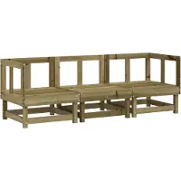 vidaXL Salon de jardin 3 pcs bois de pin imprégné