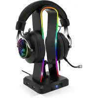 SPIRIT OF GAMER Support de casque gamer RGB Sentinel SOG-STD1 avec 4 Hub USB pour PC/Playstation/Xbox/Nintendo Switch Noir