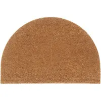 vidaXL Tapis de porte naturel demi-rond 60x90cm fibre de coco touffeté