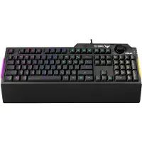 Asus TUF Gaming K1, Full size (100%), Câble, USB, Commutateur à membrane, LED RVB, Noir