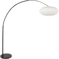 Steinhauer Lampe à arc Sparkled Light noir avec capuche blanche