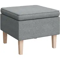 vidaXL Tabouret avec pieds en bois Gris clair Tissu