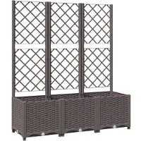 vidaXL Jardinière avec treillis Marron 120 x 40 x 136 cm PP