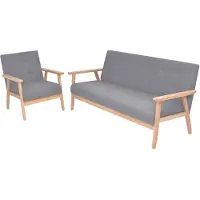 vidaXL Ensemble de canapés 2 pièces tissu gris clair