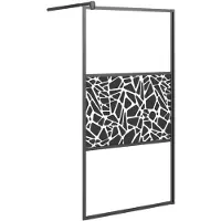 vidaXL Paroi de douche pour douche à l'italienne 100x195cm ESG design pierre noir