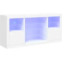vidaXL Sideboard avec lampes LED blanc 142,5x37x67 cm