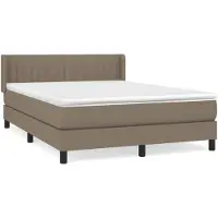 vidaXL Lit boxspring avec matelas Taupe 140x200 cm Tissu