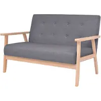 vidaXL Canapé à 2 places Tissu Gris foncé