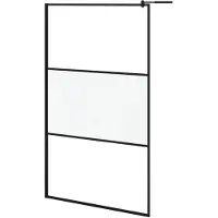 vidaXL Paroi de douche pour douche à l'italienne 115x195 cm ESG Mat noir