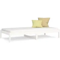 vidaXL Lit de jour sans matelas Blanc 80x200 cm Pin massif