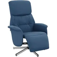 vidaXL Fauteuil relax avec repose-pieds Bleu Tissu