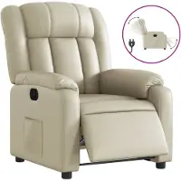 vidaXL Fauteuil relax électrique Crème similicuir