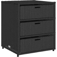 vidaXL Armoire de jardin noire 55x59x69 cm Poly rotin