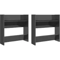 vidaXL Armoires à chaussures murales 2 pcs gris brillant 60x18x60 cm