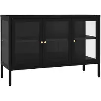 vidaXL Sideboard Noir 70x35x70 cm Acier et verre