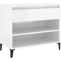 vidaXL Armoire à chaussure Blanc brillant 70x36x60 cm Bois ingénierie