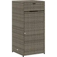 vidaXL Armoire de jardin Gris 55x55x111 cm Poly rotin