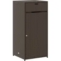 DKD Home Decor Armoire de jardin marron 55x55x111 cm Poly rotin