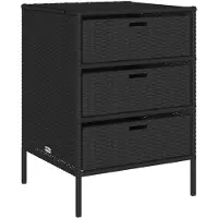 DKD Home Decor Armoire de jardin noir 55x59x80 cm Poly rotin