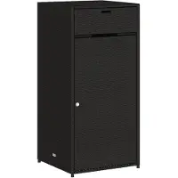 vidaXL Armoire de jardin noire 55x55x111 cm Poly rotin