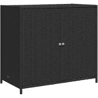 vidaXL Armoire de jardin noire 83x45x76 cm Poly rotin