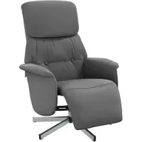 vidaXL Fauteuil relax avec repose-pieds Tissu gris foncé