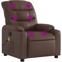 vidaXL Fauteuil de massage brun similicuir