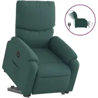 vidaXL Fauteuil relax avec releveur électrique Vert foncé Tissu