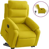 vidaXL Fauteuil relax releveur électrique jaune velours