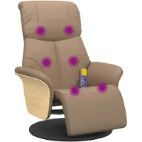 vidaXL Fauteuil de massage avec repose-pieds Cappuccino-Brun Similicuir