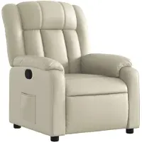 vidaXL Fauteuil relax Crème Similicuir