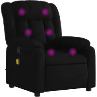 vidaXL Fauteuil de massage noir tissu