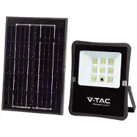 V-TAC Projecteur solaire - IP65 - boîtier noir - 400 lumens - 4000K