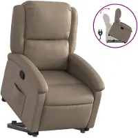 vidaXL Fauteuil relax avec releveur Cappuccino-Brun Similicuir