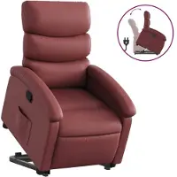 vidaXL Fauteuil relax releveur bordeaux similicuir