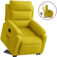 vidaXL Fauteuil relax releveur jaune velours