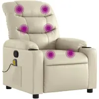 vidaXL Fauteuil de massage Crème Similicuir