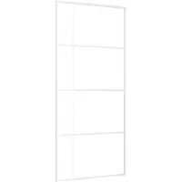 vidaXL Schiebetür 90x205 cm ESG -Glas und Aluminium weiß