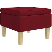 vidaXL Tabouret avec pieds en bois Rouge bordeaux Tissu