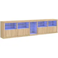 vidaXL Sideboard avec lampes LED Chêne Sonoma 283x37x67 cm