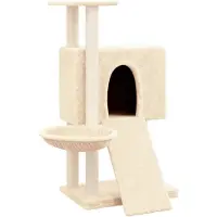 vidaXL Arbre à chat avec colonnes à griffer en sisal Crème 96 cm