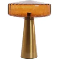 Light & Living Lampe de table Pleat or avec marron Ø 40cm