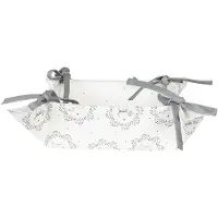 Clayre & Eef Panier à pain 35x35x8 cm Blanc Gris Coton Chien