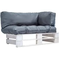 vidaXL Canapé de jardin en palettes avec coussins gris en pin