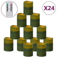 vidaXL Bougies à LED sans flamme 24 pcs avec télécommande Blanc chaud