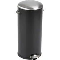 EKO - Belle Deluxe Poubelle à pédale 30 litres - Steel Plastic - noir brillant,mat s/s