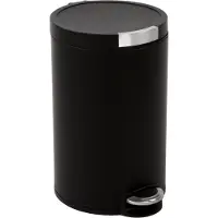 EKO - Poubelle à pédale artistique 20 litres - Acier inoxydable Plastique - Noir mat