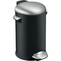 EKO - Belle Deluxe Poubelle à pédale 20 litres - Steel Plastic - Noir, inox mat